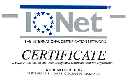 Neri Motori a obtenu le certificat ISO 9001:2015